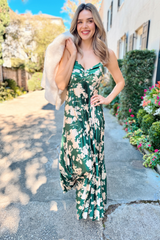 Lia pleated dress in green