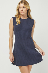 Cora mini sweater dress in navy