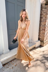 Bea Halter dress in gold