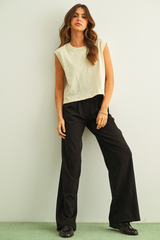 Billie Jo muscle tee in ecru