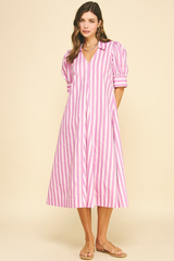 Jenny stripe dress in pink