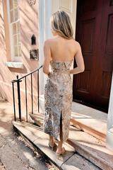 Megan floral strapless dress