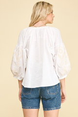 Sallie blouse in white