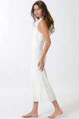 Eden halter midi dress in white