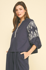 Allison blouse in navy