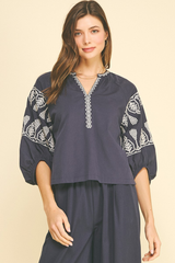 Allison blouse in navy