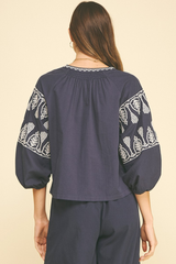 Allison blouse in navy