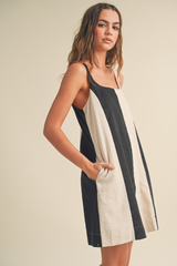 Scarlet color block mini dress