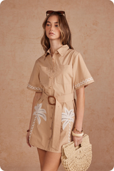Faye mini dress in taupe