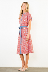 Piper midi dress in red
