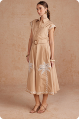 Ruby midi dress in taupe