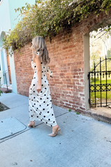 Kimmie polka dot dress in Cream