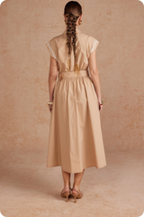 Ruby midi dress in taupe
