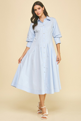 Harriet shirt dress in Light Blue