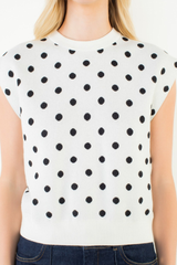 Quinn polka dot top in Cream