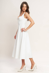 Eva midi dress in white