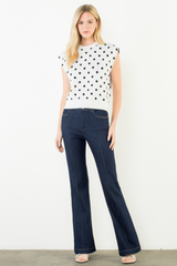 Quinn polka dot top in Cream