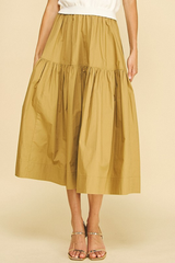 Alice poplin skirt in taupe