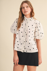 Eleanor polka dot blouse