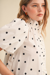 Eleanor polka dot blouse