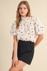 Eleanor polka dot blouse