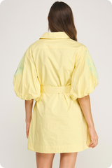 Emma dress in butter yellow