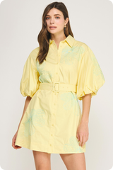 Emma dress in butter yellow