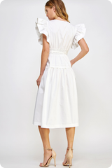 Maggie midi dress in white