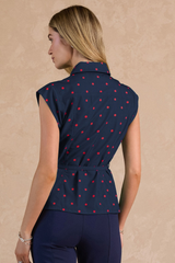 Lennox dot top in navy