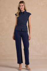 Lennox dot top in navy