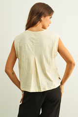 Billie Jo muscle tee in ecru