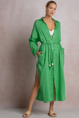 Jackie belted dress in Green