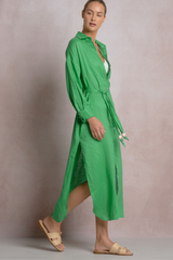 Jackie belted dress in Green