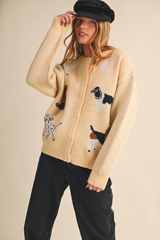 Olivia dog cardigan in Cream