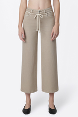 Ava crop denim in taupe