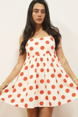 Maude polka dot mini dress