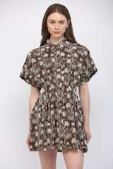 Rowan mini dress in brown