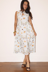 Megyn cafe print dress