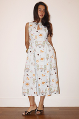 Megyn cafe print dress