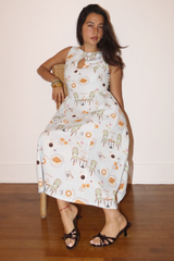 Megyn cafe print dress