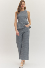Bailey gingham pant in navy