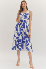Halley midi dress in royal blue