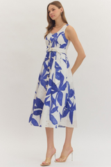 Halley midi dress in royal blue