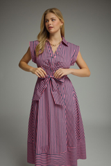 Serena stripe midi in pink
