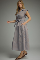 Serena stripe midi in blue
