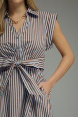 Serena stripe midi in blue