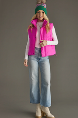 Bryna puff vest in pink