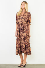 Lucy midi dress in brown