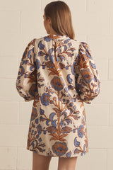 Cora long sleeve mini dress in ecru