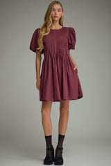 Hannah mini dress in merlot